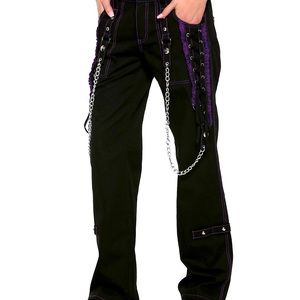 Tripp NYC Purple Ruffles and Lace Chain Pants